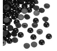sourcing map 300pcs Flatback Pearls 8mm ABS Plastic Half Round Dome Imitation Pearls Craft Beads for DIY Craft Shoes Decorations Clothes Wedding Christmas Photo Frames, Black
