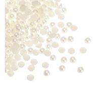 sourcing map 300pcs Flatback Pearls 8mm ABS Plastic Half Round Dome Imitation Pearls Craft Beads for DIY Craft Shoes Decorations Clothes Wedding Christmas Photo Frames, Beige