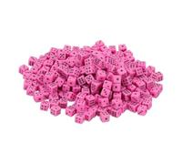 sourcing map 300Pcs Mini Dice, 5mm/0.2" Acrylic Tiny Six Side Game Dot Square Dice Bulk for Table Board Game Party Activities, Pink/Black