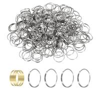 sourcing map 300pcs Mini Split Rings, 13mm 304 Stainless Steel Jump Ring Small Round Ring Clips Crystals Suncatcher for Fastening Chandelier Crystal Lamp Accessories, Silver