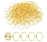 sourcing map 300pcs Mini Split Rings, 13mm 304 Stainless Steel Jump Ring Small Round Ring Clips Crystals Suncatcher for Fastening Chandelier Crystal Lamp Accessories, Gold