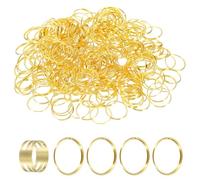 sourcing map 300pcs Mini Split Rings, 14mm 304 Stainless Steel Jump Ring Small Round Ring Clips Crystals Suncatcher for Fastening Chandelier Crystal Lamp Accessories, Gold