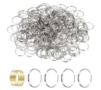 sourcing map 300pcs Mini Split Rings, 14mm 304 Stainless Steel Jump Ring Small Round Ring Clips Crystals Suncatcher for Fastening Chandelier Crystal Lamp Accessories, Silver