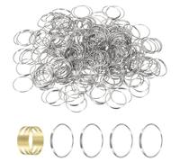 sourcing map 300pcs Mini Split Rings, 16mm 304 Stainless Steel Jump Ring Small Round Ring Clips Crystals Suncatcher for Fastening Chandelier Crystal Lamp Accessories, Silver
