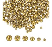sourcing map 300Pcs Mixed Pearl Beads, 3-8mm Round Loose Crafts Beads with Hole, Plastic Bulk Decoration Spacer for Vase Fillers, Table Scatters, Matt Gold