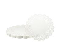 sourcing map 300pcs Paper Doilies 14.5 Inch Round Lace Paper Doilies Placemats Bulk for Cakes Dessert Crafts Party Wedding Birthday Table Decor, White