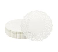 sourcing map 300pcs Paper Doilies 6.5 Inch Round Lace Paper Doilies Placemats Bulk for Cakes Dessert Crafts Party Wedding Birthday Table Decor, White