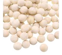 sourcing map 300pcs Round Wood Balls 14mm Diameter Unfinished Solid Wooden Beads, Small Natural Craft Balls for DIY Craft Projects Art Ornaments