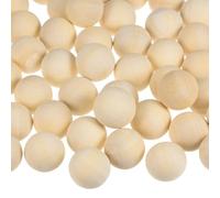 sourcing map 300pcs Round Wood Balls 16mm Diameter Unfinished Solid Wooden Beads, Small Natural Craft Balls for DIY Craft Projects Art Ornaments