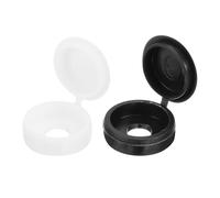 sourcing map 300Pcs Screw Cover Caps, Plastic Hinged Screw Covers, Snap Washer Covers Screw Caps for Furniture and Walls, Black/White