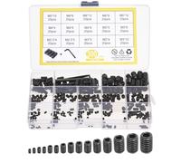 sourcing map 300Pcs Set Screws Assortment Kit, M2.5/3/4/5/6/8 Carbon Steel Metric Allen Head Socket Hex Grub Screws Cup-Point Screw Kit with Wrench for Bathroom Fixtures, Door Handles