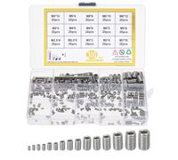 sourcing map 300Pcs Set Screws Assortment Kit, M2.5/3/4/5/6/8 Stainless Steel Metric Allen Head Socket Hex Grub Screws Cup-Point Screw Kit with Wrench for Bathroom Fixtures, Door Handles