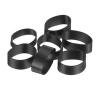 sourcing map 300Pcs Silicone Rubber Bands, 15x7mm Rubber Bands Rings Cable Ties Strong Elastic Bands Non-slip for Cord Wrapping Bag Wraps, Black