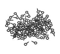 sourcing map 300Pcs Small Screw Eye Pins Hooks Mini Eyelets Screws Threaded, 4x8x1mm Self Tapping Screw for Jewelry Making Findings DIY Crafts, Black