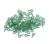 sourcing map 300Pcs Small Screw Eye Pins Hooks Mini Eyelets Screws Threaded, 5x10x1.2mm Self Tapping Screw for Jewelry Making Findings DIY Crafts, Grass Green