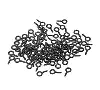 sourcing map 300Pcs Small Screw Eye Pins Hooks Mini Eyelets Screws Threaded, 5x10x1.2mm Self Tapping Screw for Jewelry Making Findings DIY Crafts, Black