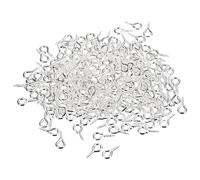sourcing map 300Pcs Small Screw Eye Pins Hooks Mini Eyelets Screws Threaded, 5x10x1.2mm Self Tapping Screw for Jewelry Making Findings DIY Crafts, Silver Tone