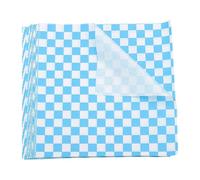 sourcing map 300pcs Square Checkered Pattern Wax Paper Sheets 8" x 8" Oil-Absorbing Dry Food Wrapping Paper for Sandwich Baking Liners Picnic Basket Bread Hamburger Wrap, Blue