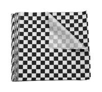 sourcing map 300pcs Square Checkered Pattern Wax Paper Sheets 8" x 8" Oil-Absorbing Dry Food Wrapping Paper for Sandwich Baking Liners Picnic Basket Bread Hamburger Wrap, Black