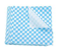 sourcing map 300pcs Square Checkered Pattern Wax Paper Sheets 9" x 9" Oil-Absorbing Dry Food Wrapping Paper for Sandwich Baking Liners Picnic Basket Bread Hamburger Wrap, Blue