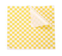 sourcing map 300pcs Square Checkered Wax Paper Sheets 12" x 12" Oil-Absorbing Dry Food Wrapping Paper for Sandwich Baking Liners Picnic Basket Bread Hamburger Wrap Kitchen, Yellow
