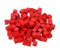 sourcing map 300Pcs Wood Blocks for Crafts, 1cm Unfinished Wood Cube Solid Wooden Blank Square Block for DIY Craft Projects Personalized Gifts, Red