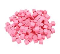 sourcing map 300Pcs Wood Blocks for Crafts, 1cm Unfinished Wood Cube Solid Wooden Blank Square Block for DIY Craft Projects Personalized Gifts, Pink