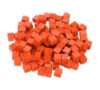 sourcing map 300Pcs Wood Blocks for Crafts, 1cm Unfinished Wood Cube Solid Wooden Blank Square Block for DIY Craft Projects Personalized Gifts, Orange