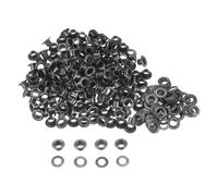 sourcing map 300set Grommets Kit Metal Eyelets 4.5mm 3/16" Hole Tiny Grommet with Washers for Shoes Clothes Belt Tag Bag Fabric Leather DIY Project, Dark Grey