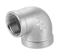 sourcing map 304 Stainless Steel 90 Degree Elbow Fittings NPT 1 x NPT 3/4 Female to Female Threaded Adapter Pipe Fitting for Connecting Water Pipe Air Hose PVC Tube Cast Coupling