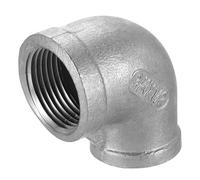 sourcing map 304 Stainless Steel 90 Degree Elbow Fittings NPT 3/4 x NPT 1/2 Female to Female Threaded Adapter Pipe Fitting for Connecting Water Pipe Air Hose PVC Tube Cast Coupling