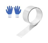 sourcing map 304 Stainless Steel Foil Roll 0.15mm x 25mm x 1m Metal Strip Sheet Stainless Steel Plates Sheet Foil for DIY Craft Making Kitchen Electronic Equipment, Silver Tone