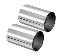 sourcing map 304 Stainless Steel Foil Roll，0.5mm x 100mm x 1M Polished Finish Metal Strip Plate Sheet for Crafts, Electronic Equipment, Silver Tone 2pcs