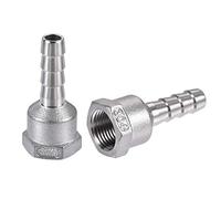 sourcing map 304 Stainless Steel Hose Barb Fitting Coupler, 10mm Barb x G3/8 Female Thread Pipe Adapter
