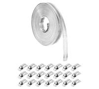 sourcing map 304 Stainless Steel Hose Clamps, Cut-to-Fit 32.8 ft Metal Strap + 21 Stronger Fasteners Kit, Adjustable Worm Gear Band Hose Clamps for DIY Intercooler Pipe Plumbing Tube Fuel Line