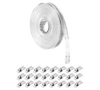 sourcing map 304 Stainless Steel Hose Clamps, Cut-to-Fit 49.2 ft Metal Strap + 24 Stronger Fasteners Kit, Adjustable Worm Gear Band Hose Clamps for DIY Intercooler Pipe Plumbing Tube Fuel Line