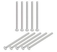 sourcing map 304 Stainless Steel Machine Screws, 10pcs M3x50mm Slotted Drive Pan Head Screw Bolts