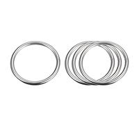 sourcing map 304 Stainless Steel O Rings, 4pcs 80mm(3.15") Outer Dia. 5mm Thickness Multi-Purpose Metal Welded O-rings Round Rings for Hardware Luggage Accessories