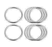 sourcing map 304 Stainless Steel O Rings, 8pcs 60mm(2.36") Outer Dia. 4mm Thickness Multi-Purpose Metal Welded O-rings Round Rings for Hardware Luggage Accessories