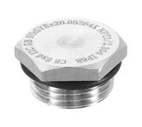 sourcing map 304 Stainless Steel Pipe Plug Fitting 1/2" NPT Male Thread Outer Hex Head Cap Hexagonal Head Bung Plugs Fittings with Sealing Rubber Ring for Air Water Oil Gas Tube