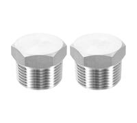 sourcing map 304 Stainless Steel Pipe Plug Fitting 1" NPT Male Thread Outer Hex Head Cap Hexagonal Head Bung Plugs Fittings with Sealing Rubber Ring for Air Water Oil Gas Tube