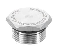 sourcing map 304 Stainless Steel Pipe Plug Fitting M24x1.5 Metric Male Thread Outer Hex Head Cap Hexagonal Head Bung Plugs Fittings with Seal Ring for Air Water Oil Gas Tube