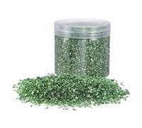 sourcing map 305g Crushed Glass Chips 3-6mm Shiny Electroplating Irregular Broken Sprinkles Chunky Glass for Crafts DIY Resin Art Decoration Vase Filler, Buffalo Green