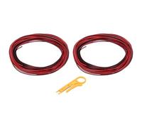 sourcing map 30AWG 2-Conductor Electrical Wire, Tinned Copper 33Ft/10M Long Red Black Flexible Extension Cord 300V Parallel Wire With Wire Stripper for LED RGB Cable, DIY Model, 2Pack