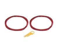 sourcing map 30AWG 2-Conductor Electrical Wire, Tinned Copper 7Ft/2.25M Long Red Black Flexible Extension Cord 300V Parallel Wire With Wire Stripper for LED RGB Cable, DIY Model, 2Pack