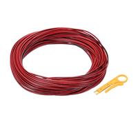 sourcing map 30AWG 2-Conductor Electrical Wire, Tinned Copper 98Ft/30M Long Red Black Flexible Extension Cord 300V Parallel Wire With Wire Stripper for LED RGB Cable, DIY Model