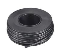 sourcing map 30AWG Silicone Ribbon Cable 2Pin 30 Gauge Flat Cable Flexible Silicone Wire 10m/32.8ft Black Stranded Tinned Copper Wire for Model Plane, Model Car, Electric Appliance