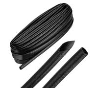 sourcing map 30ft Braided Cable Sleeve, 12mm / 1/2" ID 200C High Temperature 1500V Fiberglass Wire Insulation Cord Protector Organizer Wires Management for Motor Engine Fuel Line, Black
