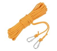 sourcing map 30m Hollow Braided Polypropylene Anchor Rope with Hook, 6mm Nylon Floating Line for Marine Pool Life Boat Anchor Rope, Yellow