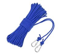 sourcing map 30m Hollow Braided Polypropylene Anchor Rope with Hook, 6mm Nylon Floating Line for Marine Pool Life Boat Anchor Rope, Blue